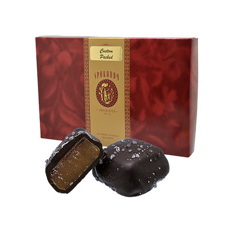 16 oz Sea Salt Caramels, Dark Chocolate
