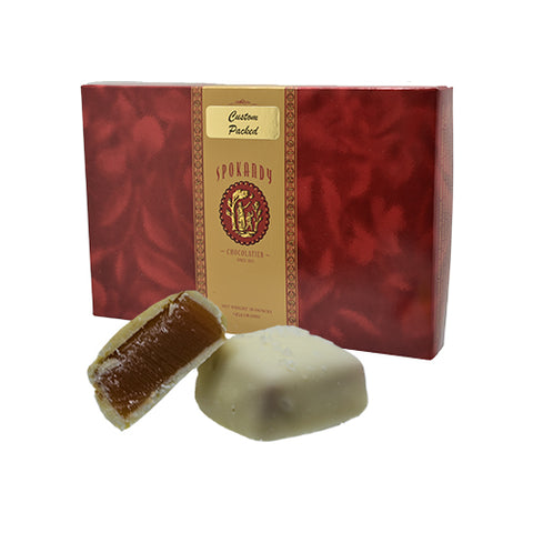 16 oz Sea Salt Caramels, White Chocolate