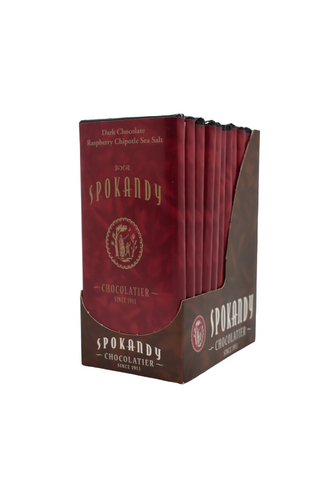12 Pack Raspberry Chipotle Sea Salt Dark Chocolate