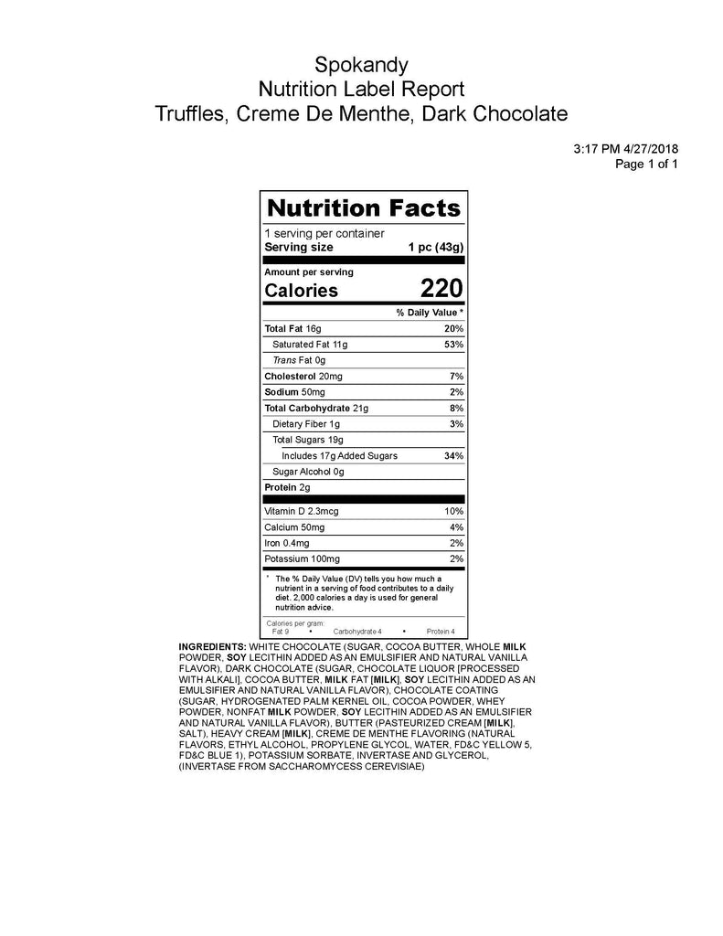 Creme De Menthe Truffle