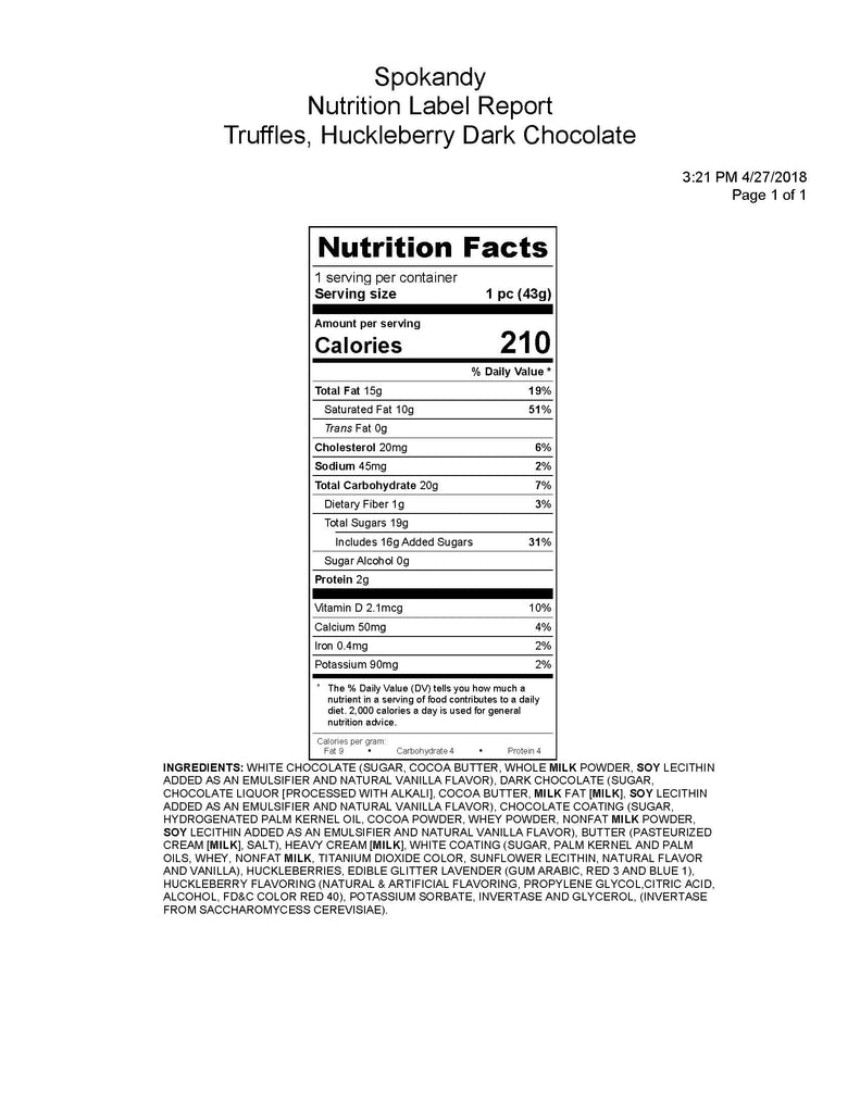 Huckleberry, Dark Chocolate