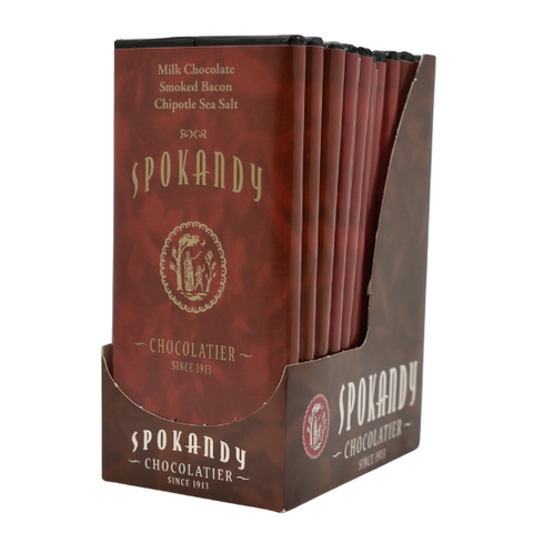 12 Pack Smoked Bacon Chipotle Sea Salt Milk Chocolate