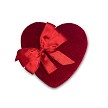 4 pc - Premium Chocolates in a red velvet heart with bow