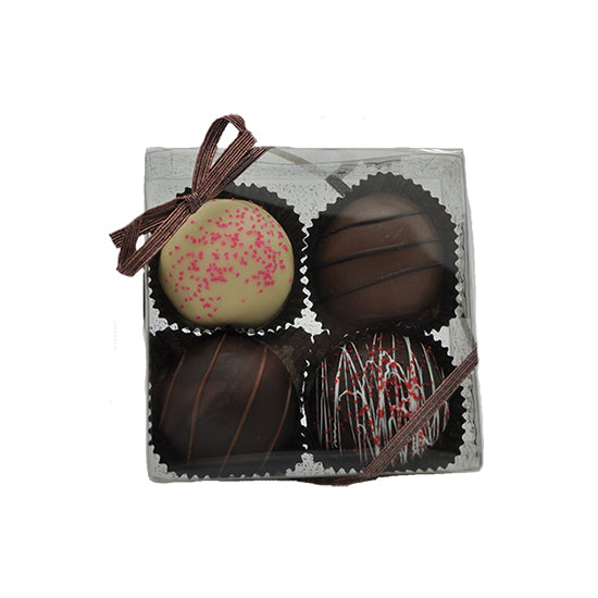 4 pc Truffle Assortment in Clear Gift Box