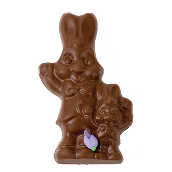 2.5 oz Bunny with Child, Solid Chocolate