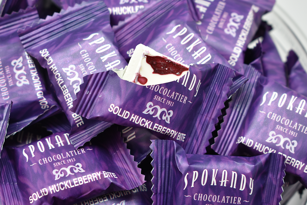 1.5lb Solid Huckleberry Bite Tub – Spokandy Chocolatier 1.5lb Solid Huckleberry Bite Tub – Spokandy Chocolatier