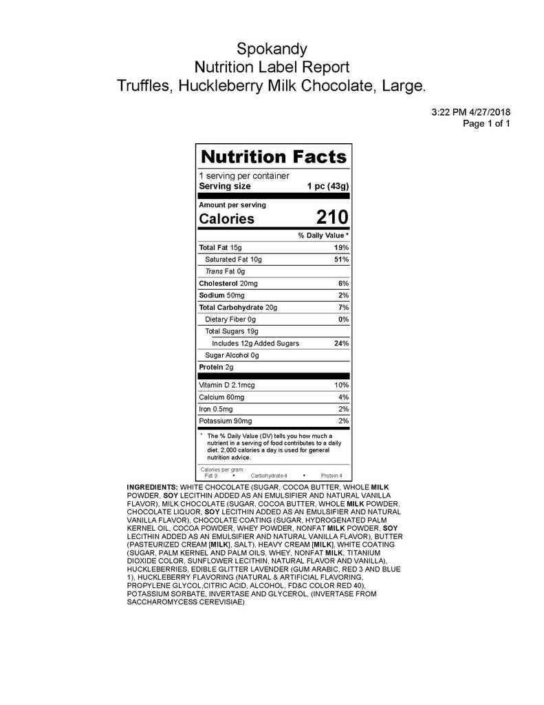 Huckleberry, Milk Chocolate