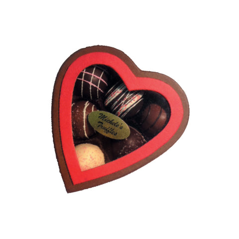 6pc Truffle assortment in a heart box