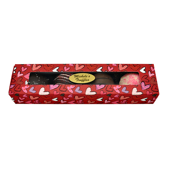 4 pc Truffle Assortment in Heart Sleeve Gift Box