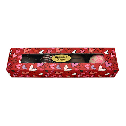 4 pc Truffle Assortment in Heart Sleeve Gift Box